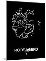 Rio de Janeiro Street Map Black-NaxArt-Mounted Art Print