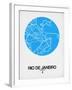 Rio de Janeiro Street Map Blue-NaxArt-Framed Art Print