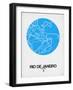 Rio de Janeiro Street Map Blue-NaxArt-Framed Art Print