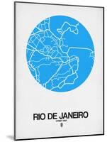 Rio de Janeiro Street Map Blue-NaxArt-Mounted Art Print