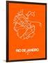 Rio de Janeiro Street Map Orange-NaxArt-Framed Art Print