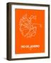 Rio de Janeiro Street Map Orange-NaxArt-Framed Art Print