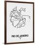 Rio de Janeiro Street Map White-NaxArt-Framed Art Print