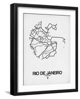 Rio de Janeiro Street Map White-NaxArt-Framed Art Print