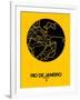 Rio de Janeiro Street Map Yellow-NaxArt-Framed Art Print