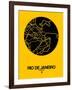 Rio de Janeiro Street Map Yellow-NaxArt-Framed Art Print