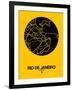 Rio de Janeiro Street Map Yellow-NaxArt-Framed Art Print