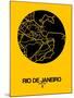 Rio de Janeiro Street Map Yellow-NaxArt-Mounted Art Print