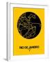 Rio de Janeiro Street Map Yellow-NaxArt-Framed Art Print