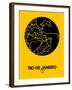 Rio de Janeiro Street Map Yellow-NaxArt-Framed Art Print