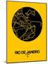 Rio de Janeiro Street Map Yellow-NaxArt-Mounted Art Print