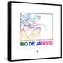 Rio De Janeiro Watercolor Street Map-NaxArt-Framed Stretched Canvas