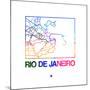 Rio De Janeiro Watercolor Street Map-NaxArt-Mounted Premium Giclee Print