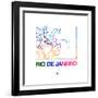 Rio De Janeiro Watercolor Street Map-NaxArt-Framed Art Print