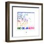 Rio De Janeiro Watercolor Street Map-NaxArt-Framed Art Print