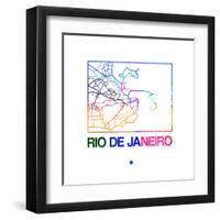 Rio De Janeiro Watercolor Street Map-NaxArt-Framed Art Print