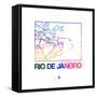 Rio De Janeiro Watercolor Street Map-NaxArt-Framed Stretched Canvas