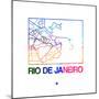 Rio De Janeiro Watercolor Street Map-NaxArt-Mounted Premium Giclee Print