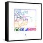 Rio De Janeiro Watercolor Street Map-NaxArt-Framed Stretched Canvas