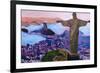 Rio de Janeiro with Christ the Redeemer-Martina Bleichner-Framed Art Print