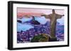 Rio de Janeiro with Christ the Redeemer-Martina Bleichner-Framed Premium Giclee Print