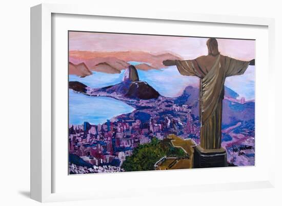 Rio de Janeiro with Christ the Redeemer-Martina Bleichner-Framed Premium Giclee Print