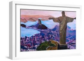 Rio de Janeiro with Christ the Redeemer-Martina Bleichner-Framed Premium Giclee Print