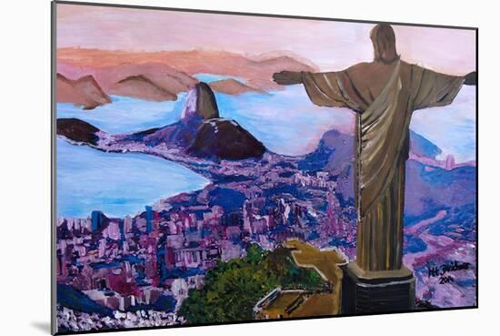 Rio de Janeiro with Christ the Redeemer-Martina Bleichner-Mounted Art Print