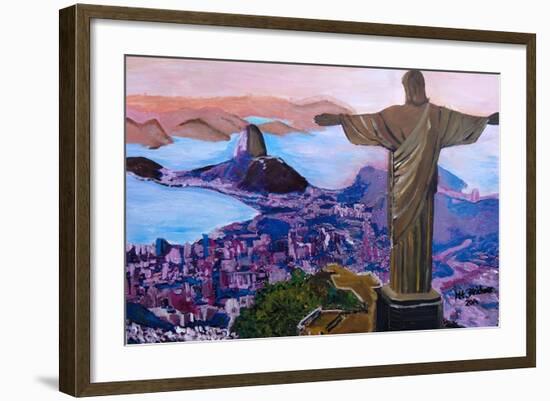 Rio de Janeiro with Christ the Redeemer-Martina Bleichner-Framed Art Print