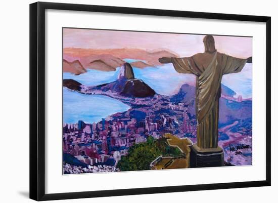 Rio de Janeiro with Christ the Redeemer-Martina Bleichner-Framed Art Print