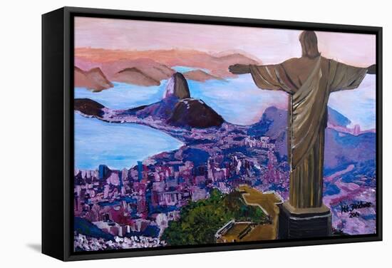 Rio de Janeiro with Christ the Redeemer-Martina Bleichner-Framed Stretched Canvas