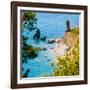 Rio de la Miel watch tower on the Alberquillas beach, part of the Cliffs of Maro-Cerro Gordo Nat...-null-Framed Photographic Print