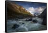 Rio Fitz Roy River, Mount Fitz Roy and Cerro Torre, Argentina-Ed Rhodes-Framed Stretched Canvas