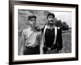 RIO GRANDE, 1950 directed by JOHN FORD Claude Jarman Jr. and John Wayne (b/w photo)-null-Framed Photo