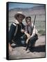 RIO GRANDE, 1950 directed by JOHN FORD John Wayne and his son Patrick (photo)-null-Framed Stretched Canvas