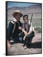 RIO GRANDE, 1950 directed by JOHN FORD John Wayne and his son Patrick (photo)-null-Framed Photo