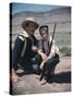 RIO GRANDE, 1950 directed by JOHN FORD John Wayne and his son Patrick (photo)-null-Stretched Canvas