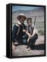 RIO GRANDE, 1950 directed by JOHN FORD John Wayne and his son Patrick (photo)-null-Framed Stretched Canvas