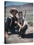 RIO GRANDE, 1950 directed by JOHN FORD John Wayne and his son Patrick (photo)-null-Stretched Canvas