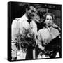 RIO GRANDE, 1950 directed by JOHN FORD John Wayne and Maureen O'Hara (b/w photo)-null-Framed Stretched Canvas