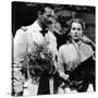 RIO GRANDE, 1950 directed by JOHN FORD John Wayne and Maureen O'Hara (b/w photo)-null-Stretched Canvas