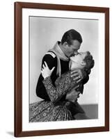 Rio Grande by JohnFord with John Wayne and Maureen O'Hara, 1950 (b/w photo)-null-Framed Photo