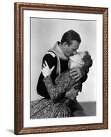 Rio Grande by JohnFord with John Wayne and Maureen O'Hara, 1950 (b/w photo)-null-Framed Photo