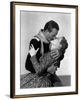 Rio Grande by JohnFord with John Wayne and Maureen O'Hara, 1950 (b/w photo)-null-Framed Photo