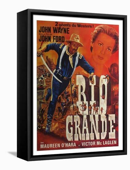 Rio Grande, French Movie Poster, 1950-null-Framed Stretched Canvas