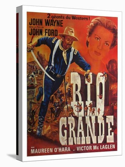 Rio Grande, French Movie Poster, 1950-null-Stretched Canvas