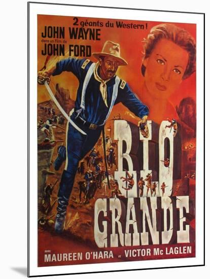 Rio Grande, French Movie Poster, 1950-null-Mounted Art Print