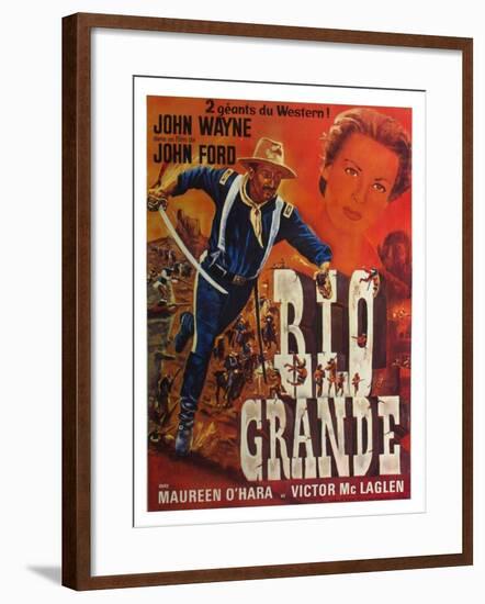 Rio Grande, French Movie Poster, 1950-null-Framed Art Print