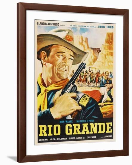 Rio Grande, Mexican Movie Poster, 1950-null-Framed Art Print