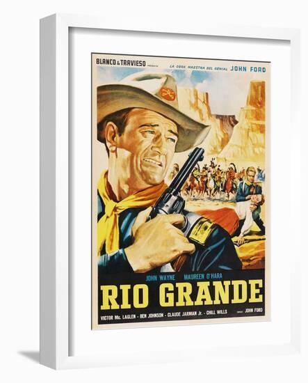 Rio Grande, Mexican Movie Poster, 1950-null-Framed Art Print